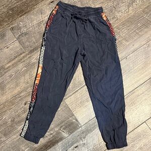 Knox Rose Navy Joggers with Multicolor Side Stripes